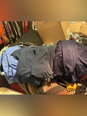 Navy Blue Medical Scrub Top Set